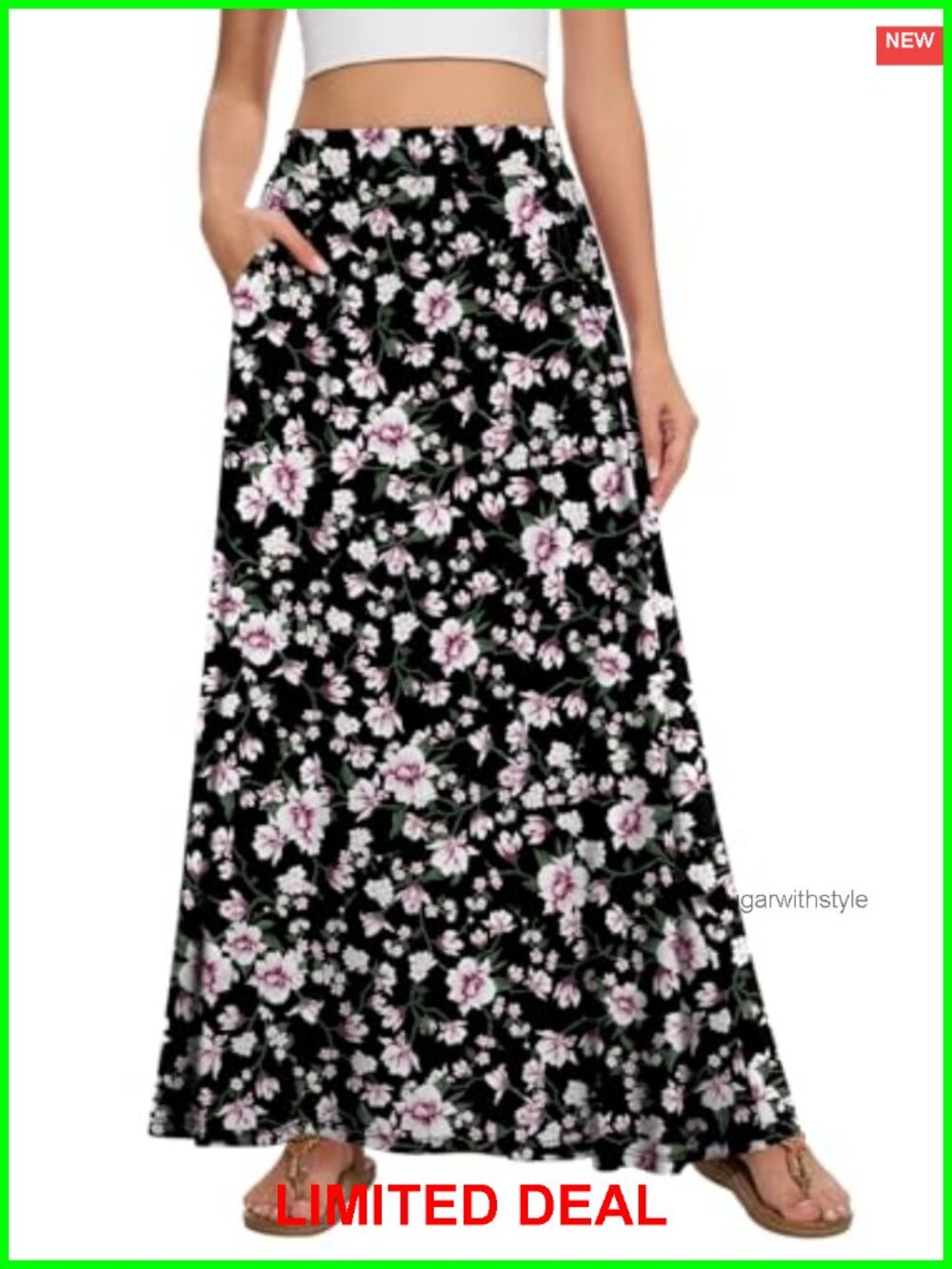 Women's Flowy Maxi Skirt High Waist A-Line Summer Beach Vacation Long